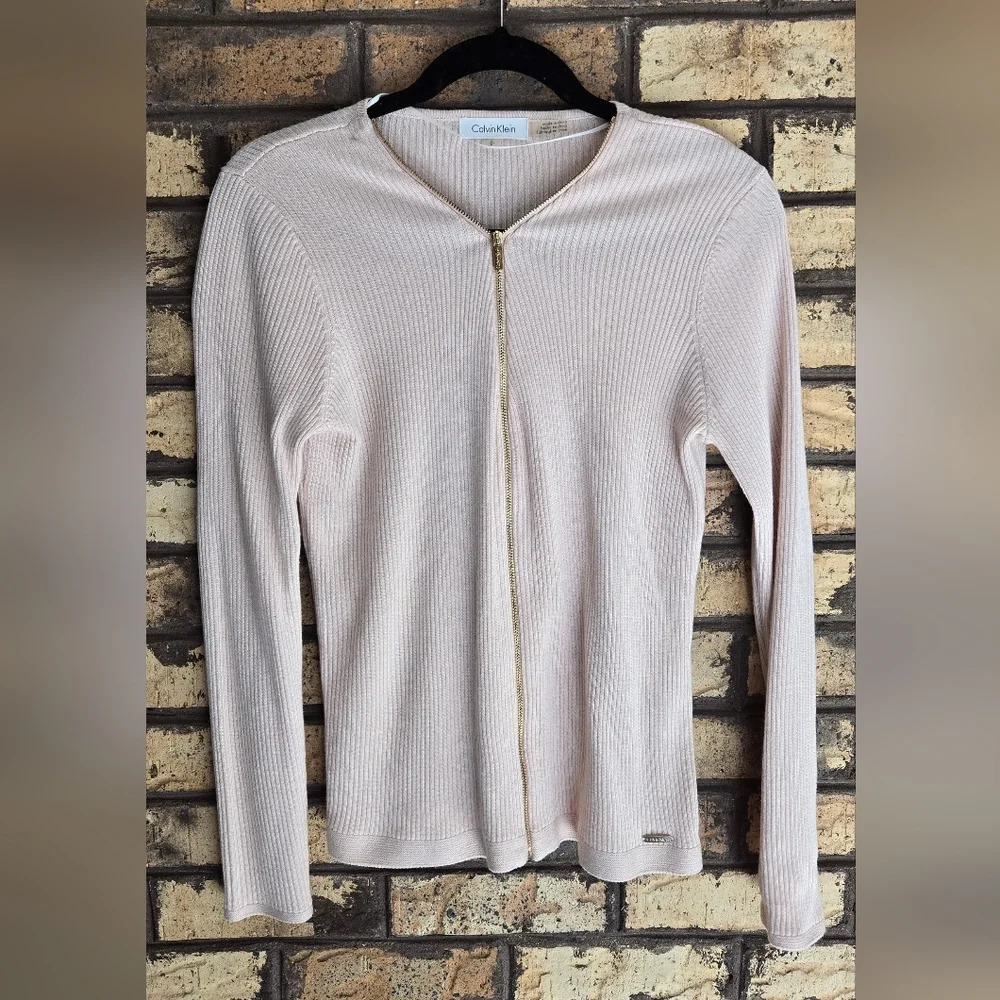 Calvin klein zip up blouse